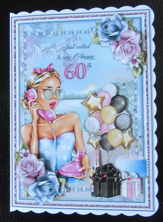Just Called to Say Happy 60th Card Front by Davina Rundle