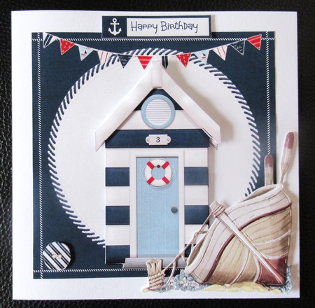 Beach hut  day 6x6 by Davina Rundle