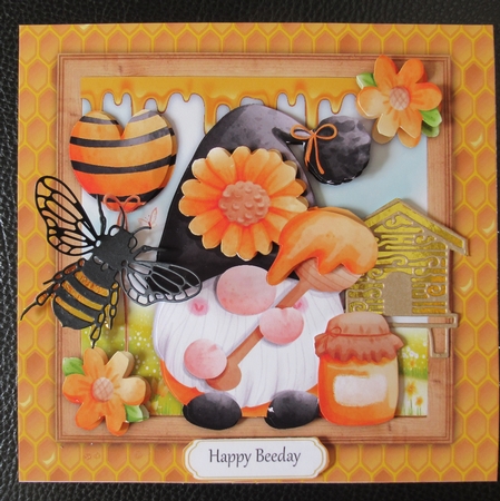 Bee Gnome With Black Hat & Honey 7x7 Mini Kit by Davina Rundle