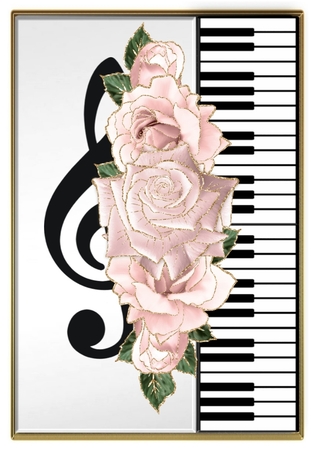 A5 Piano Pink Glam Roses by Davina Rundle