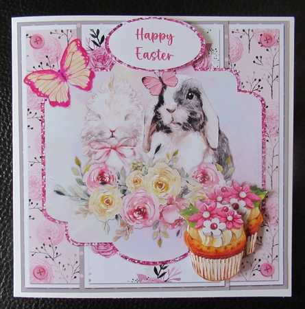 Easter Wishes 2: Floral Bunny & Cupcakes 7 x 7 Card Mini Kit, 5 Sheets by Davina Rundle