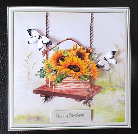 Swinging sunflowers 7x7 by Davina Rundle