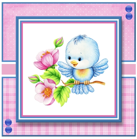 8x8 Sweet Tweety Bird Mini Decoupage /Square Pyramage Mini Kit  by Davina Rundle