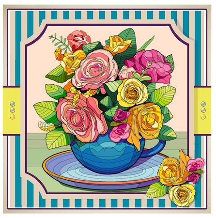 Pretty Flower Filled Teacup ~ Mothers Day / Birthday etc by Davina Rundle
