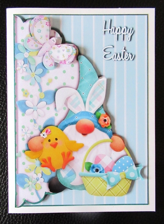 Cute Easter Gnome 2 Scalloped Edge Envelope Card by Davina Rundle