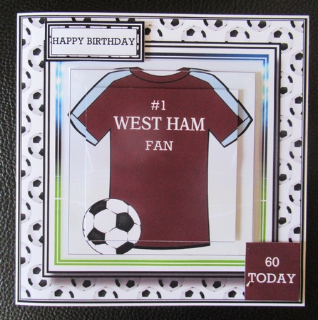 8x8 NEW HOME KIT West Ham Football Mini Pyramage Kit - x4 A4 sheets  by Davina Rundle