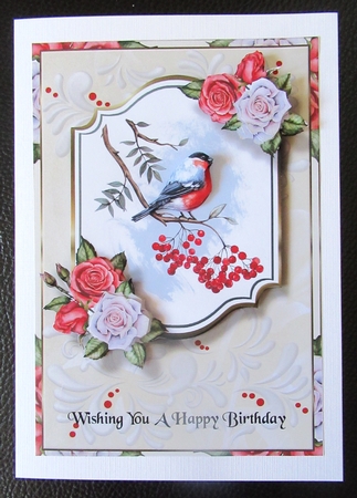 A5 Bullfinch on a Rowan Mini Oval Pyramage Kit - x4 A4 Sheets  by Davina Rundle