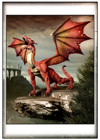 Simple Dragon Print A5 3 by Davina Rundle