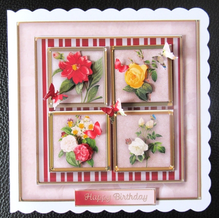 Vintage Flower Paintings - Square Layers Card Mini Kit by Davina Rundle