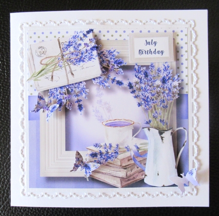 Lavender Letters - Books, Tea & Flowers 8x8 by Davina Rundle