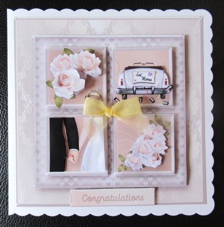 Just Married - Square Layers Card Mini Kit by Davina Rundle
