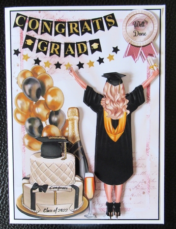 Female Graduation Card Front  by Davina Rundle