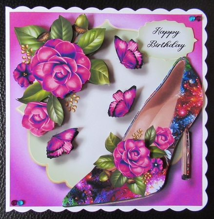 Fractal Shoe & Camellias - Pink by Davina Rundle