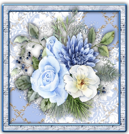 8x8 Mini Kit, Beautiful Blue Posy by Davina Rundle