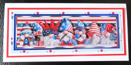 4th July Gnomies Large DL Card by Davina Rundle