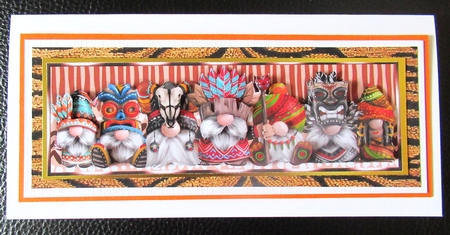 African Tribal Gnomies Large DL Card by Davina Rundle