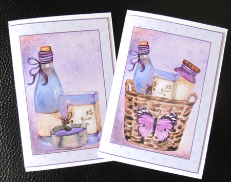 2 Lavender themed notelets 2 by Davina Rundle