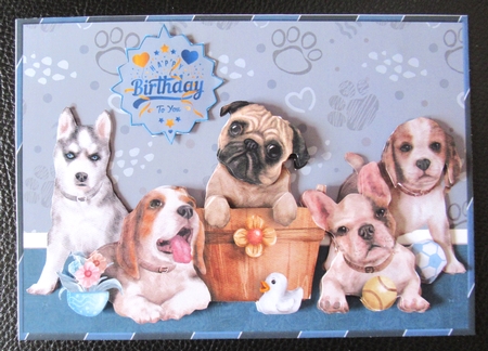Cute Dogs Blue Mini Kit by Davina Rundle