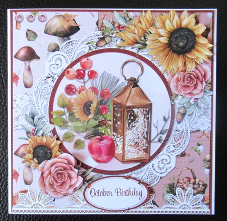 Hello Autumn 2: Lantern & Autumn Bouquet 7 x 7 Card Mini Kit, 6 Sheets by Davina Rundle