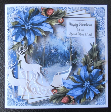 Faded Edge Christmas Scene - Snowy Moonlit Forest by Davina Rundle