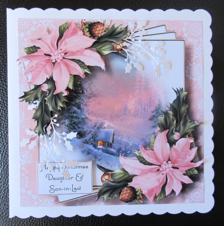Faded Edge Christmas Scene - Sunset Cabin by Davina Rundle