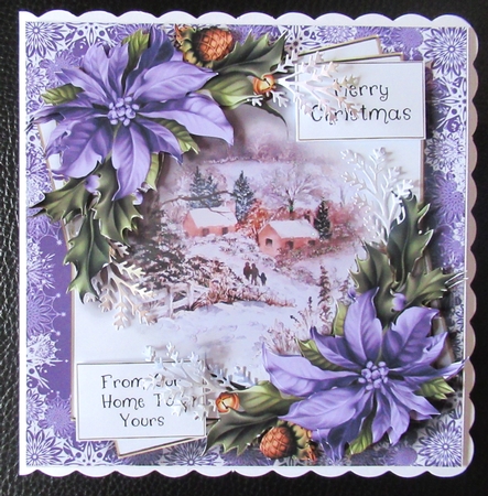 Faded Edge Christmas Scene - Snowy Cottages by Davina Rundle