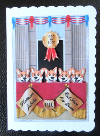 Queens Jubilee 2 - 7x5 inch card front with decoupage by Davina Rundle