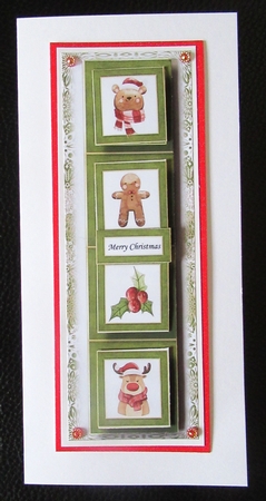 Lge DL Christmas Quad Frame - Cute by Davina Rundle