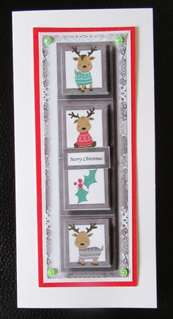Lge DL Christmas Quad Frame - Christmas Jumper Reindeer by Davina Rundle