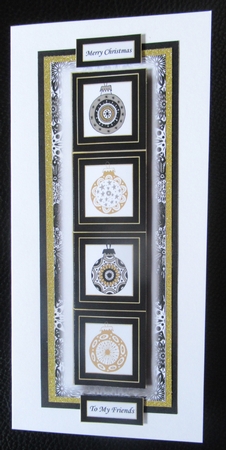 Lge Dl Christmas Quad Frame - Baubles by Davina Rundle