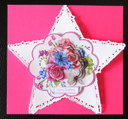 Posy of flowers and butterfly scallop by Davina Rundle