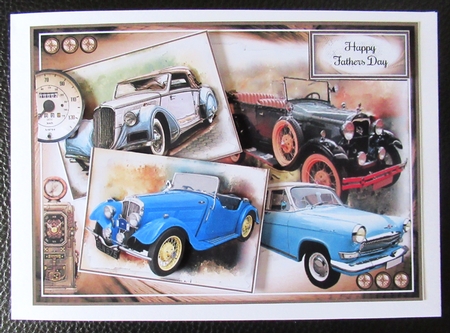 5 Retro Car Card Fronts Bumper Kit by Davina Rundle