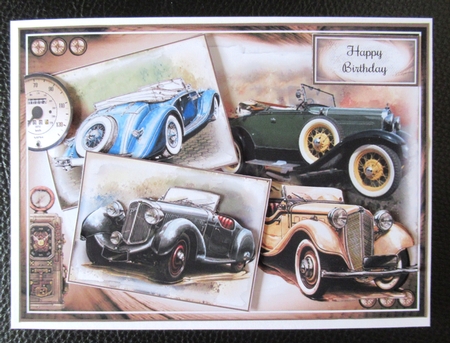 5 Retro Car Card Fronts Bumper Kit by Davina Rundle