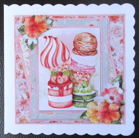 Sunny Summertime 4: Ice Cream & Fruit Desserts 7 x 7 Card Mini Kit, 6 Sheets by Davina Rundle