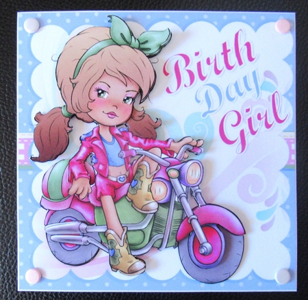 8x8 Birthday girl biker mini kit by Davina Rundle