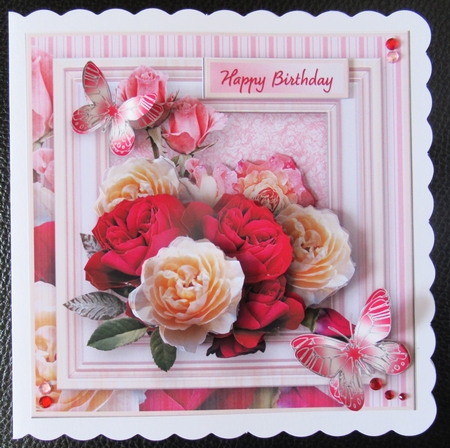 Mixed Roses - Framed Picture Card Mini Kit by Davina Rundle