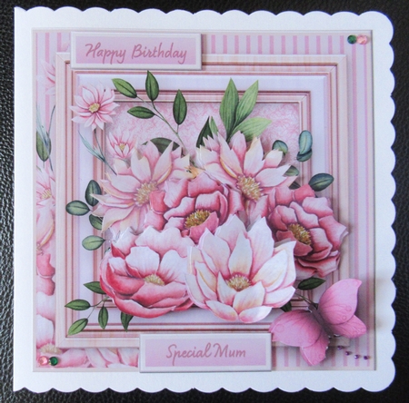 Pink Bouquet - Framed Picture Card Mini Kit by Davina Rundle