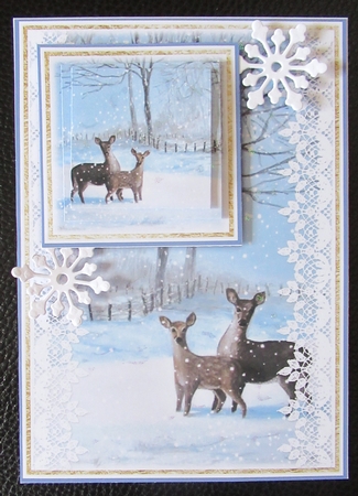Christmas Deer 7x5 Mini Kit by Davina Rundle