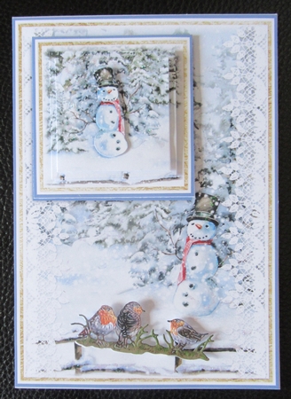 Christmas Snowman in Forest 7x5 Mini Kit by Davina Rundle