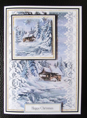Christmas Cabin at the Lake 7x5 Mini Kit by Davina Rundle