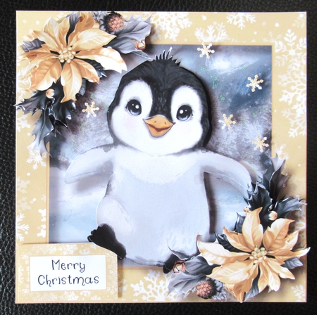 Baby Penguin & Poinsettias 3 by Davina Rundle