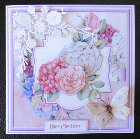 Mixed roses and butterfly 7x7 by Davina Rundle