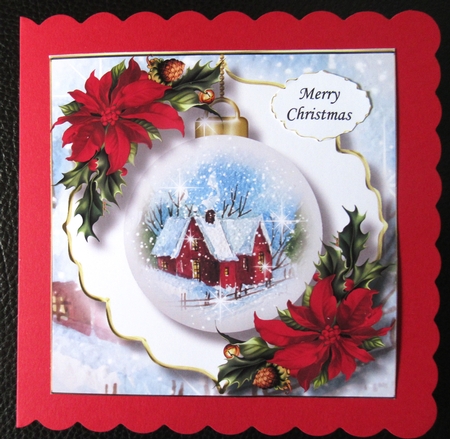 The Christmas Cottage Bauble 4 8x8 by Davina Rundle