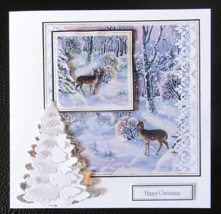 Christmas Deer in the Woods 7.45x7.45 Mini Kit by Davina Rundle