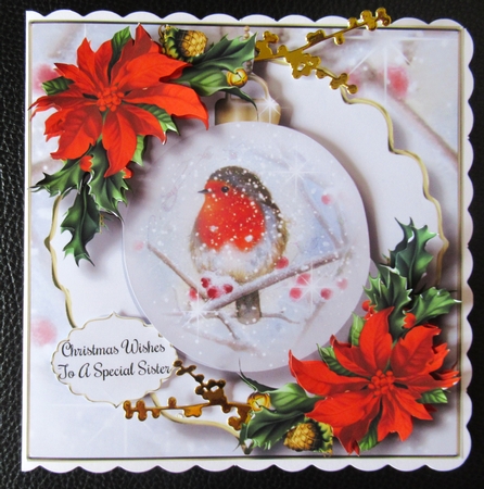 The Christmas Robin Bauble 4 by Davina Rundle