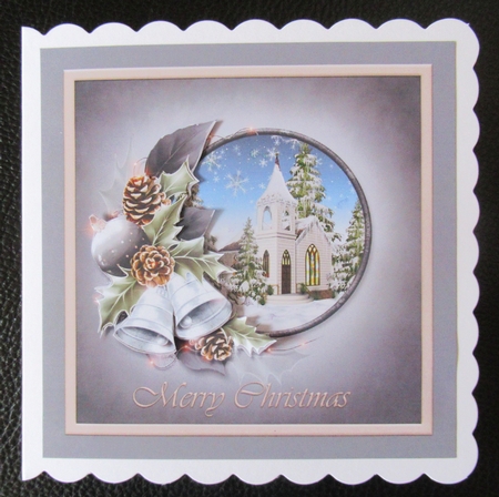 Christmas Card With Snowy Church Scene by Davina Rundle