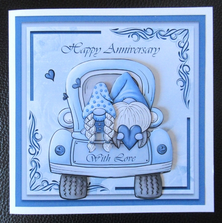 Anniversary Love Gnomes Blue by Davina Rundle