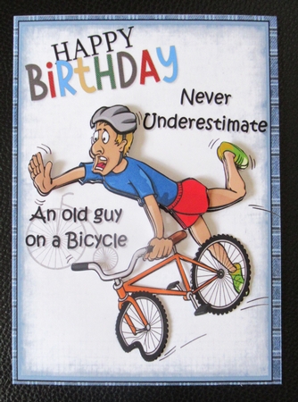 Old guy on a bicycle 8x8 & A4 mini kit by Davina Rundle