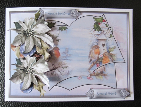 Robins and poinsettia A5 by Davina Rundle