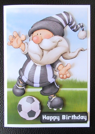 Football Gnome Black and White Stripes by Davina Rundle